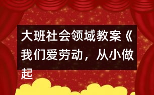 大班社會(huì)領(lǐng)域教案《我們愛勞動(dòng)，從小做起》反思