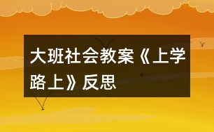 大班社會教案《上學路上》反思