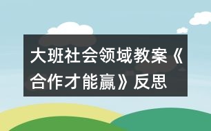 大班社會(huì)領(lǐng)域教案《合作才能贏》反思