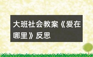 大班社會(huì)教案《愛在哪里》反思