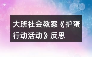 大班社會教案《護(hù)蛋行動(dòng)活動(dòng)》反思