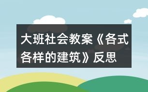 大班社會(huì)教案《各式各樣的建筑》反思