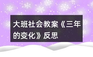 大班社會(huì)教案《三年的變化》反思