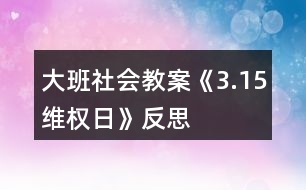 大班社會(huì)教案《3.15維權(quán)日》反思