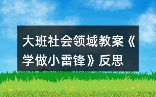 大班社會(huì)領(lǐng)域教案《學(xué)做小雷鋒》反思