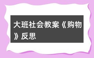 大班社會教案《購物》反思