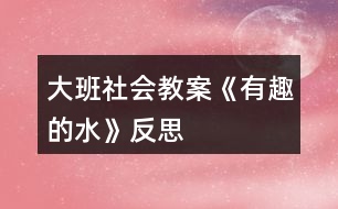 大班社會教案《有趣的水》反思