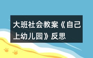 大班社會教案《自己上幼兒園》反思