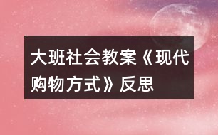 大班社會教案《現(xiàn)代購物方式》反思