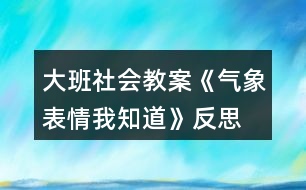 大班社會(huì)教案《氣象表情我知道》反思