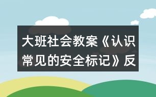 大班社會教案《認識常見的安全標(biāo)記》反思