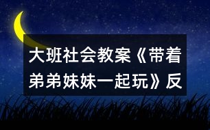 大班社會教案《帶著弟弟妹妹一起玩》反思