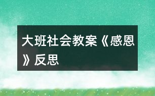 大班社會教案《感恩》反思