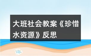 大班社會教案《珍惜水資源》反思