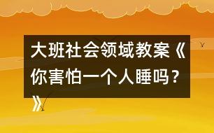 大班社會領(lǐng)域教案《你害怕一個人睡嗎？》反思