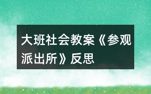 大班社會教案《參觀派出所》反思