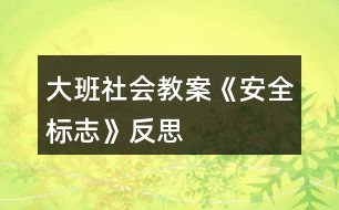 大班社會(huì)教案《安全標(biāo)志》反思