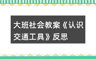 大班社會教案《認識交通工具》反思