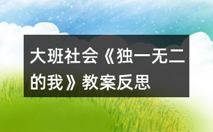 大班社會《獨一無二的我》教案反思