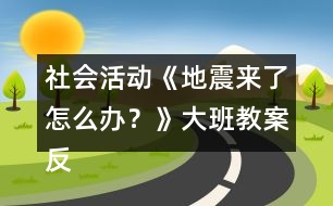 社會(huì)活動(dòng)《地震來了怎么辦？》大班教案反思