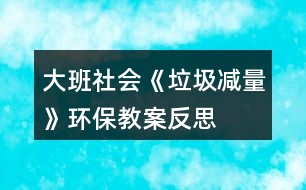 大班社會《垃圾減量》環(huán)保教案反思