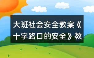 大班社會(huì)安全教案《十字路口的安全》教案反思