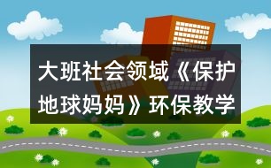 大班社會領(lǐng)域《保護地球媽媽》環(huán)保教學(xué)設(shè)計反思