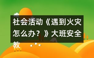 社會活動《遇到火災(zāi)怎么辦？》大班安全教案