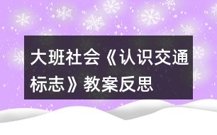 大班社會《認(rèn)識交通標(biāo)志》教案反思