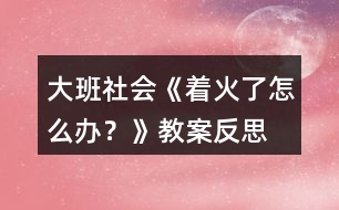 大班社會(huì)《著火了怎么辦？》教案反思