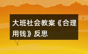 大班社會教案《合理用錢》反思