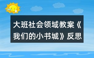 大班社會(huì)領(lǐng)域教案《我們的小書城》反思