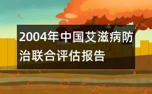 2004年中國艾滋病防治聯合評估報告