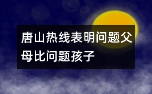 唐山熱線表明：“問題父母”比“問題孩子”多