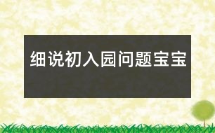 細(xì)說(shuō)“初入園問(wèn)題寶寶”