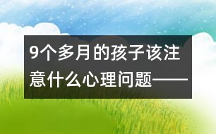 9個多月的孩子該注意什么心理問題――曹子芳回答