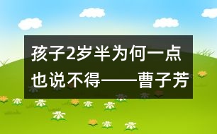 孩子2歲半為何一點(diǎn)也說(shuō)不得――曹子芳回答