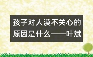 孩子對人漠不關(guān)心的原因是什么――葉斌回答