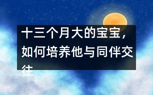 十三個月大的寶寶，如何培養(yǎng)他與同伴交往