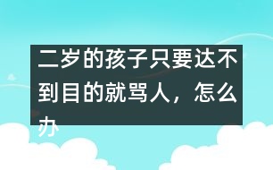 二歲的孩子只要達(dá)不到目的就罵人，怎么辦