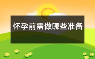 懷孕前需做哪些準(zhǔn)備