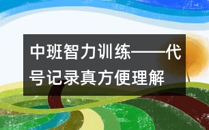 中班智力訓(xùn)練――代號(hào)記錄真方便（理解、創(chuàng)造、注意、記憶、語(yǔ)言）