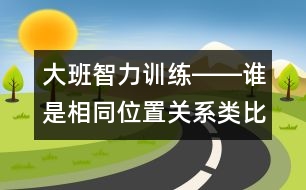 大班智力訓練――誰是相同位置關(guān)系（類比、空間、創(chuàng)造、語言）