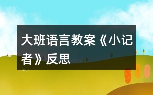 大班語(yǔ)言教案《小記者》反思