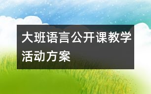 大班語言公開課教學(xué)活動方案