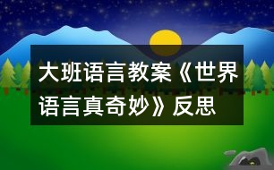 大班語言教案《世界語言真奇妙》反思