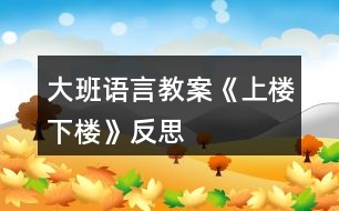 大班語(yǔ)言教案《上樓下樓》反思