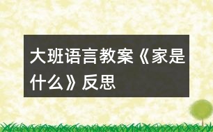 大班語言教案《家是什么》反思