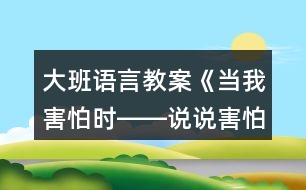 大班語言教案《當(dāng)我害怕時(shí)――說說害怕》反思