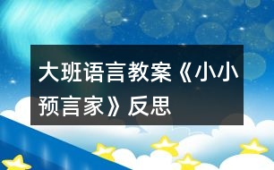 大班語(yǔ)言教案《小小預(yù)言家》反思